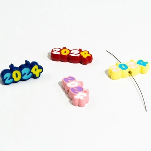 2024 DIY colorful acrylic numeric beads with holes for phone chain jewelry crafting