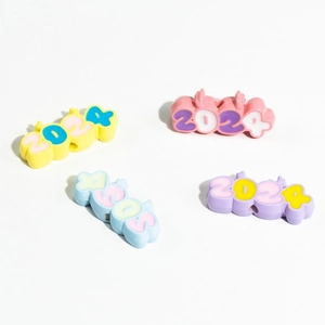 Macaron colorful 2024 number charms for DIY accessories and phone chain decoration