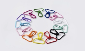 Colorful metal swivel lobster clasps in thirteen vibrant painted finishes for DIY keychains