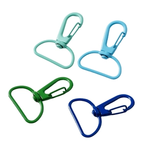 Colorful spring round O-ring clips in green and blue matte finish for DIY accessories