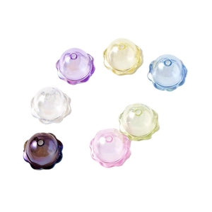 Set mit sieben bunten glockenförmigen Acrylperlen für DIY-Schmuck und Handyketten