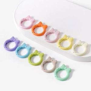 Set di anelli a molla colorati a forma di fiocco per portachiavi e accessori fai da te