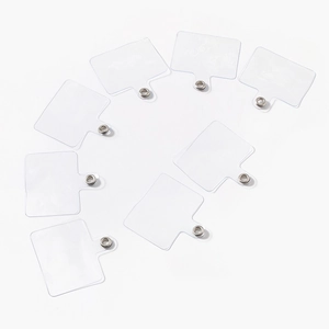 Lot de 8 patchs de cordon de téléphone en PVC transparent avec anneaux de connexion en métal
