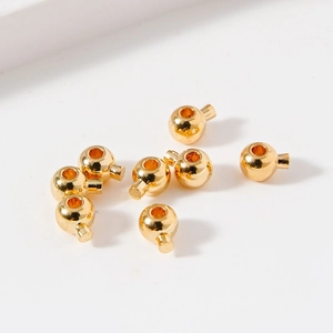Polished 18K gold plated spherical stopper beads for DIY jewelry making and bracelet repairs