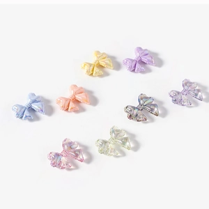 Iridescent 3D bow tie beads in multiple colors for DIY jewelry and accessory making