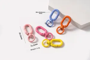Macro shot of colorful spring clasp connectors with wire thickness 4mm and weight 6.2g