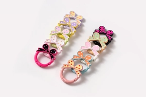 Gekleurde springring met polkadot strik voor DIY sleutelhanger accessoires metaal
