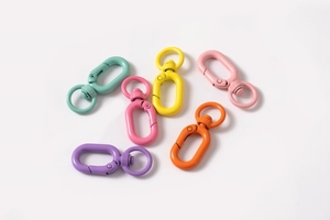 Colorful metal lobster claw clasps in candy colors for DIY keychain making