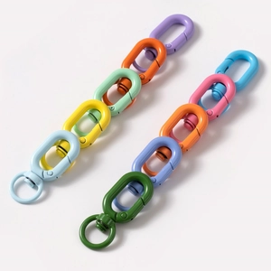 Colorful oval spring hooks set in pastel macaron colors for DIY jewelry and keychain making