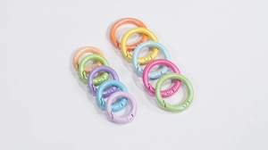 Assorted macaroon colored round spring o-rings for DIY keychains and bag accessories