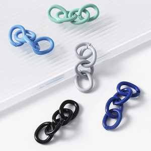 Colorful four-link chain alloy connectors with matte finish for DIY jewelry and keychains