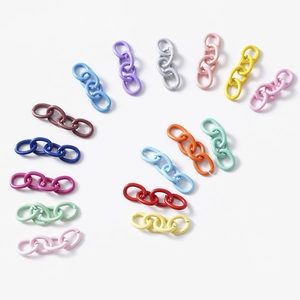 Colorful alloy chain link connectors for DIY jewelry making and keychain accessories