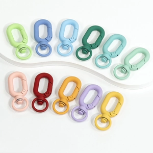 Frosted Alloy Swivel Spring Clasp Macaron Colors 8-Shape Lobster Hook DIY Keychain Jewelry Accessory Connection Ring