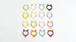 Collection of cat-shaped spring ring buckles in 16 colors for DIY jewelry making