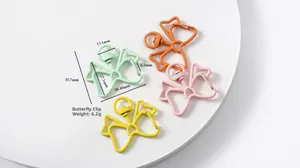 Detailed view of colorful butterfly metal spring clasps with precise size dimensions