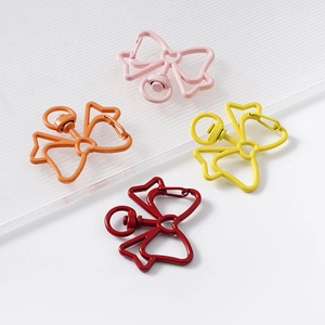 Butterfly Shape Alloy Lobster Clasp Keychain Hook With Heart Detail Rotating Ring DIY Jewelry Making Accessory For Bag Phone Chain