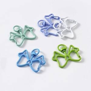 Colorful butterfly-shaped lobster clasps in macaron colors for DIY jewelry keychain making