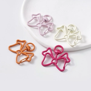 Colorful butterfly-shaped metal lobster clasps for DIY jewelry and keychain accessories