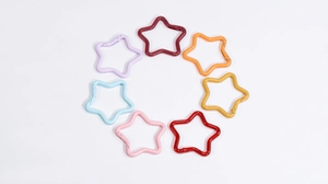 Colorful star-shaped zinc alloy spring snap hooks in various vibrant matte finishes