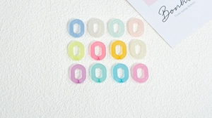 Set di 12 maglie a C in acrilico smerigliato colorato per gioielli e accessori fai da te