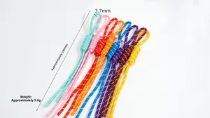 Macro shot of 240mm colorful braided paracord zipper pulls for bags and keychains