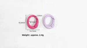 Dimensions détaillées de la boucle ovale à ressort 18,4 mm pour porte-clés DIY