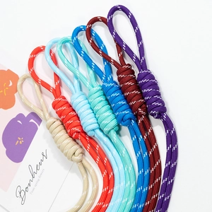 Handmade woven colorful nylon lanyards for backpacks and keys with reflective dots