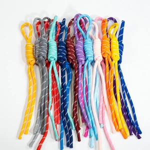 Colorful handmade braided lanyards for backpacks and keys with reflective white stitching