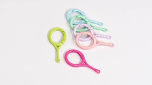 Colorful tennis racket spring clasps in six vibrant shades for DIY keychain accessories