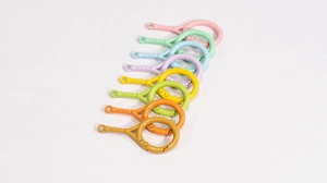 Colorful alloy round spring snap hooks for DIY tennis rackets and keychains decoration
