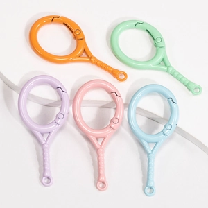 Five-piece set of colorful tennis racket spring ring buckles for DIY keychains