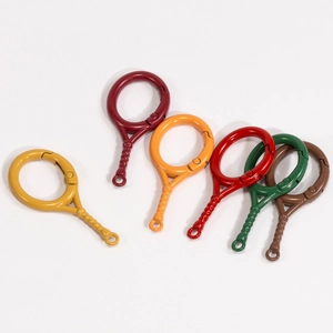 Tennis racket spring hooks in six colors for DIY keychain and bag accessories