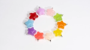 Pendentifs étoiles en acrylique colorés avec anneaux métalliques pour bijoux DIY