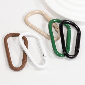 Set of colorful D-ring spring carabiners in matte finish for keychains and accessories