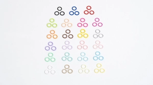Macro display of 10mm colorful lacquered iron jump rings for DIY jewelry craft making