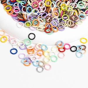 Bulk colorful 10mm open jump rings in various painted finishes for DIY jewelry making