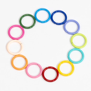 Colorful 10mm open jump rings set for DIY jewelry making in various vibrant painted finishes