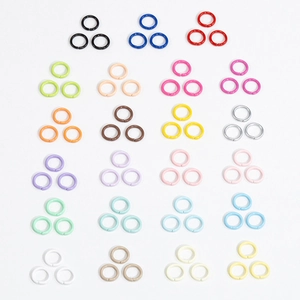 Colorful 10mm open jump rings in various painted finishes for DIY jewelry making