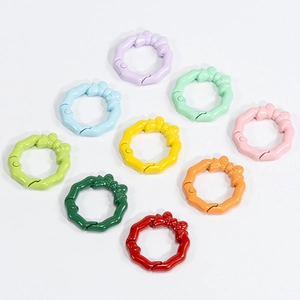 Colorful bow spring ring clasps in nine matte finishes for DIY jewelry and keychains