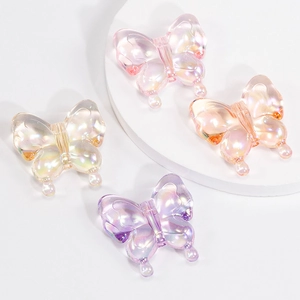 Colorful acrylic butterfly beads with vertical holes for DIY jewelry making and crafts