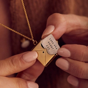 Vintage Roestvrij Staal Envelop Boek Locket Ketting Te Openen Verborgen Boodschap Hart Vlinder Hanger 18K Verguld Sieraden