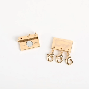 Brass Magnetic Necklace Layering Clasp For Women Multi Strand Layered Connector Gold Silver Plated Jewelry DIY Finding