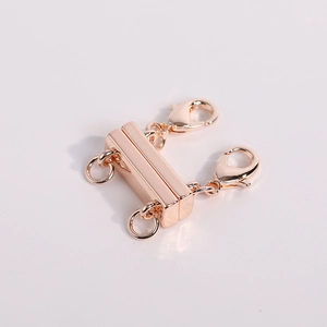 Roségoldener Magnet-Halsketten-Abstandshalter mit Doppelkarabiner für Schmuck