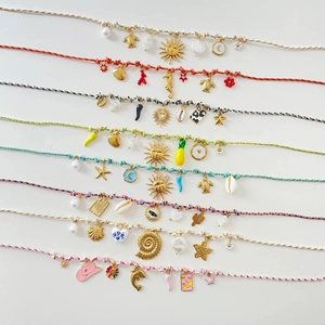 Böhmische geflochtene Seilhalskette für Frauen bunte Meeresleben Anhänger Seestern Herz Muschel Sommer Strand Schmuck