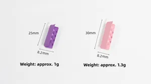 Größentabelle für 25mm und 30mm matte Haarspangen in Pastellfarben mit inneren Zacken