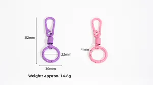 Technical diagram of U-shape spring keychain with dimensions and 14.6g weight