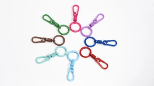 Colorful macaron spring lobster clasps in eight vibrant metal finishes for DIY keychains