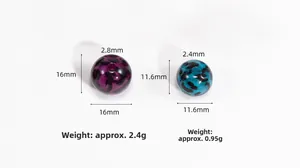 Comparativa detallada de cuentas acrílicas de leopardo de 16mm y 11mm con agujero