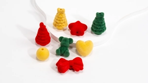 Détails de perles floquées en forme d'étoile et d'ours pour la création de bijoux DIY