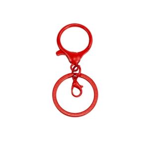 Three-piece set of red lacquered alloy spring ring and lobster clasps for DIY keychains